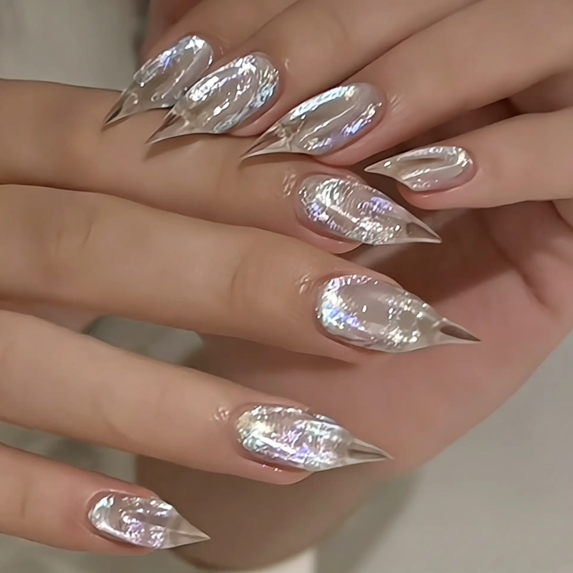 Colorful,Fine-Glitter,Transparent "Cat Paw" Press-On Nails — Playful & Adorable.A Heartwarming Gift for Friends or Daughters.