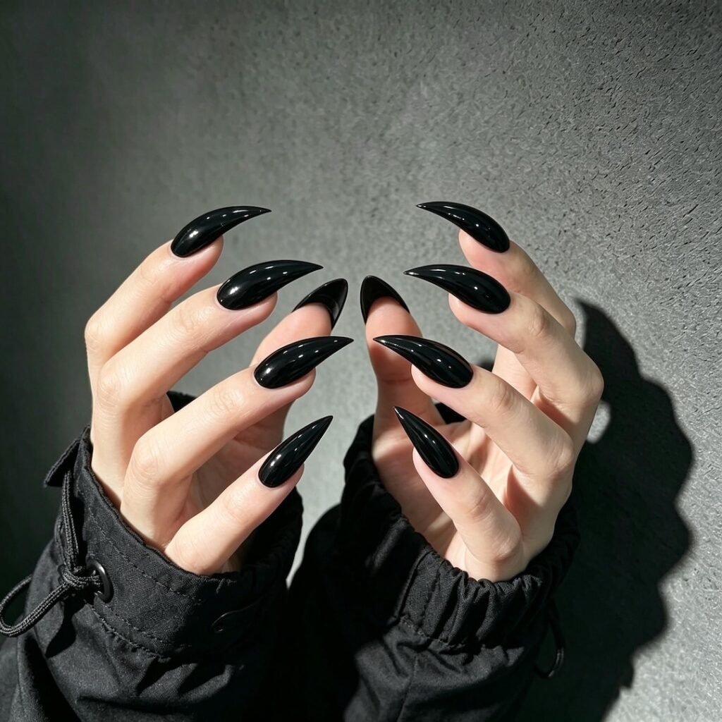 press on nails | Obsidian Black Claw Press-on Nails, extra Long Dragon & Wolf Claws, gothic