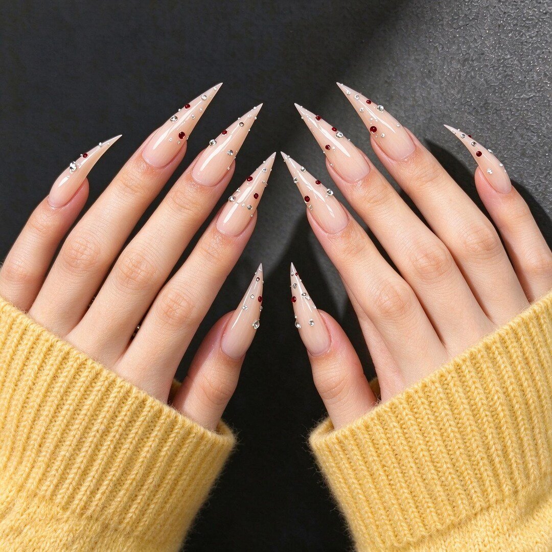Cherry Kiss Cat Claw press-on nails