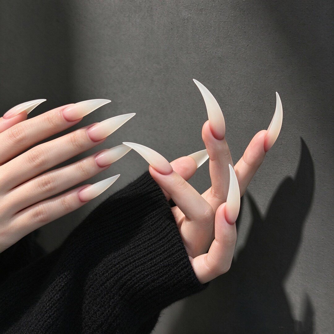 Soft Nude Ombre press-on nails